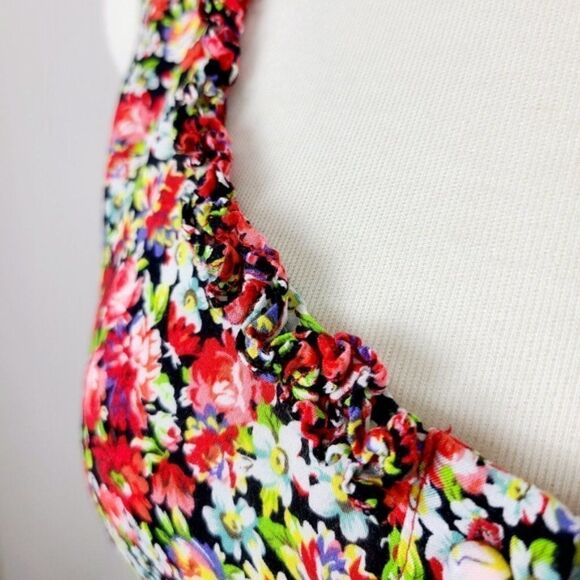 FOREVER 21 Floral Button Front Skater Dress Medium - Picture 3 of 16